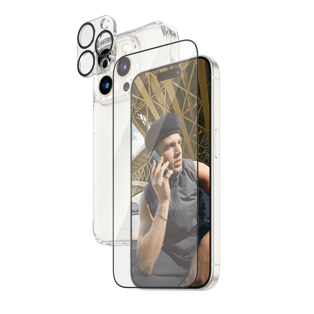 PanzerGlass ® 3-in-1 Bundle iPhone 15 Pro Protection d'écran transparent Apple 1 pièce(s)