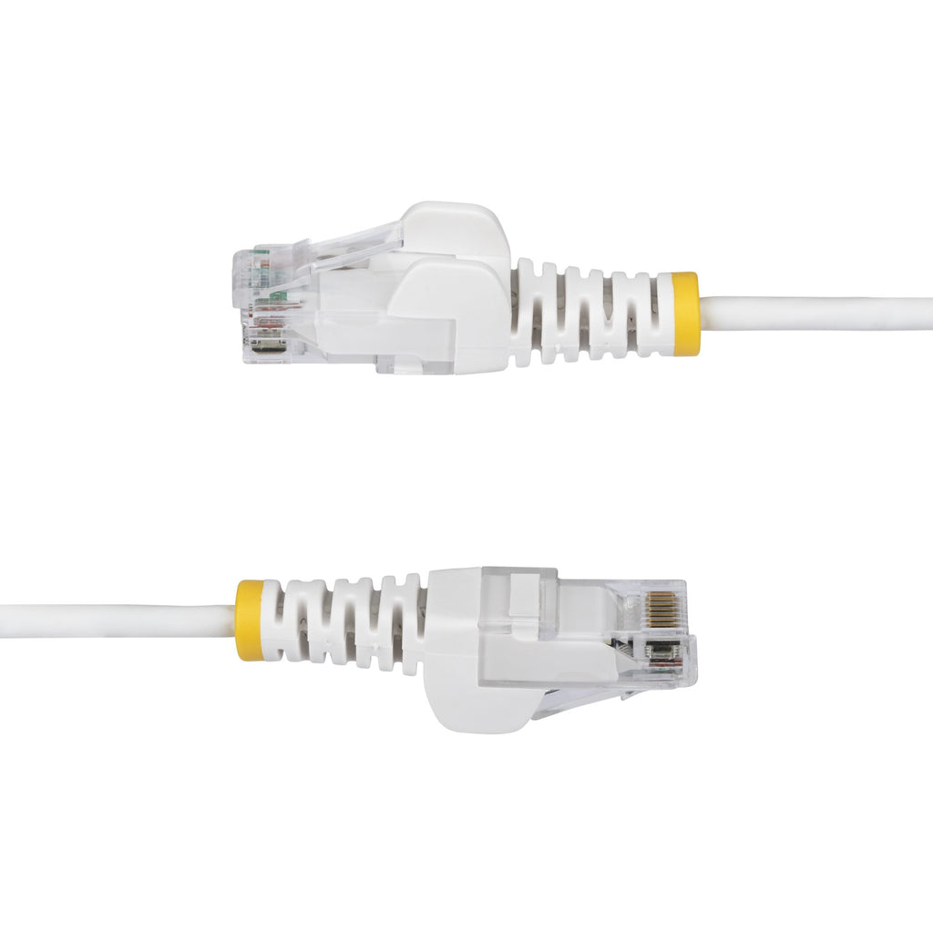StarTech.com Câble Ethernet CAT6 Blanc Fin de 3m, Sans Accroc, 100W PoE, UTP, LSZH, Fil de Cuivre Pur 28AWG, Cordon Patch Réseau RJ45 avec Serre-Câble, Contrôlé Fluke