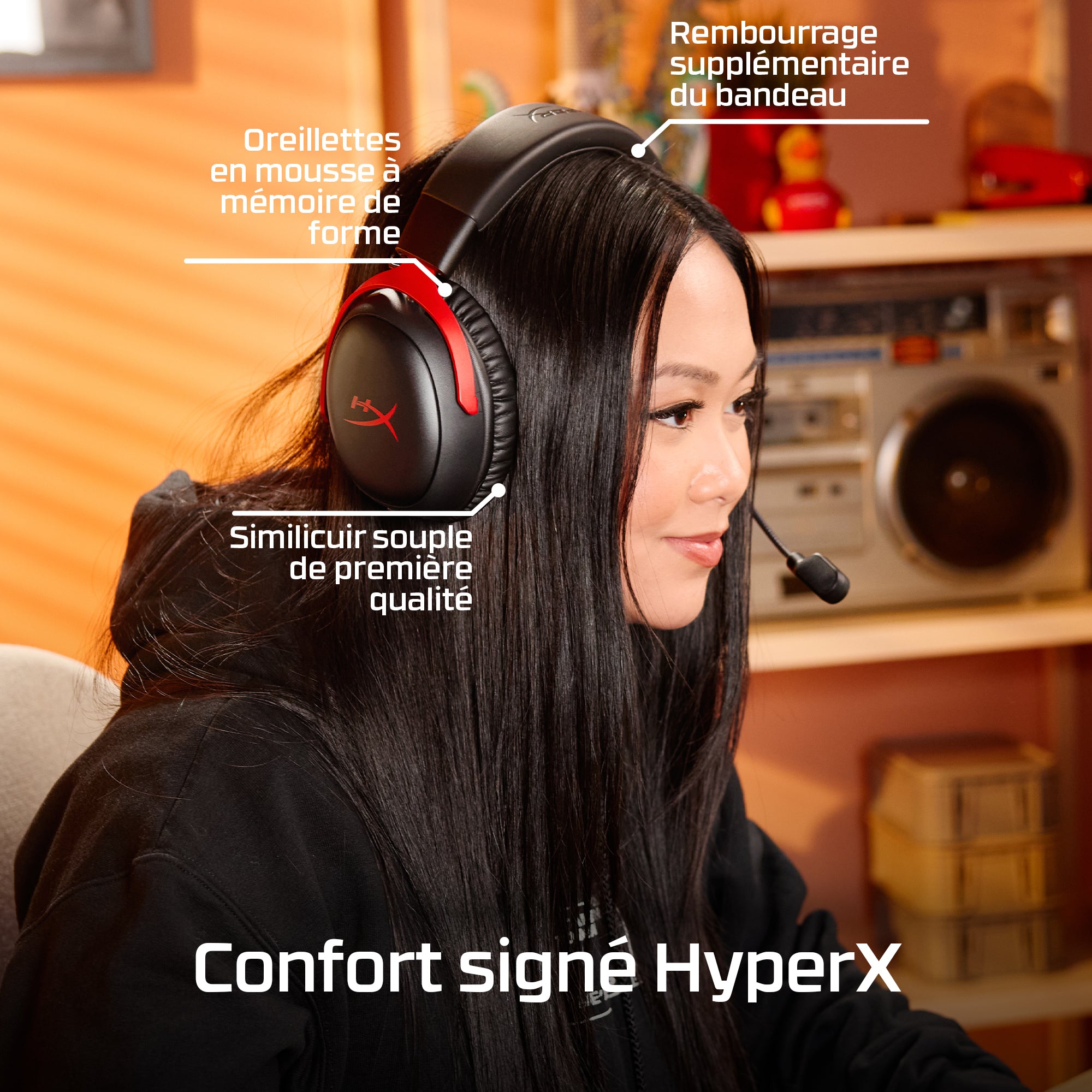 HyperX Cloud III S Sans fil – Casque gamer (noir-rouge)