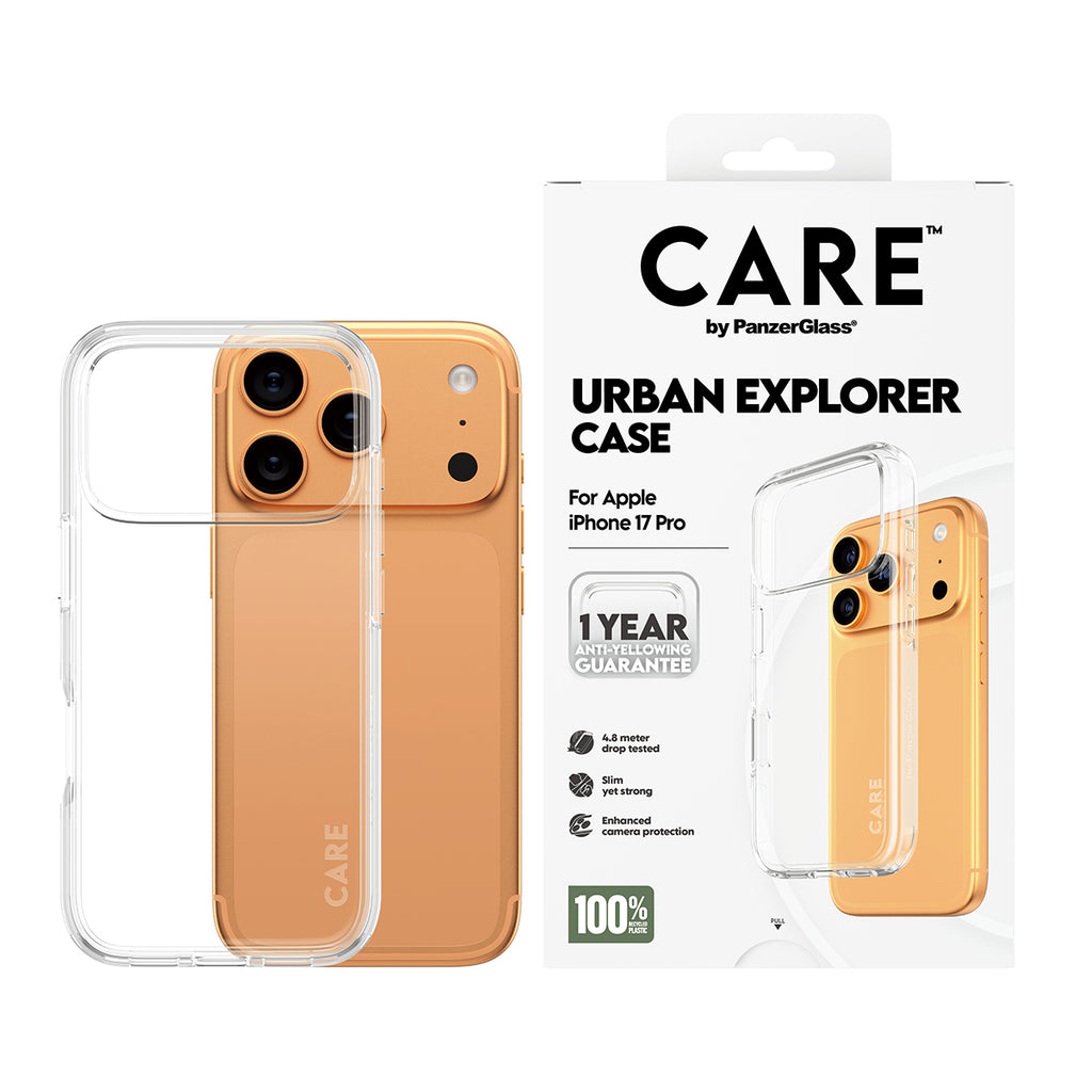 PanzerGlass CARE™ by ® Urban Explorer Case Transparent iPhone 17 Pro coque de protection pour téléphones portables Housse