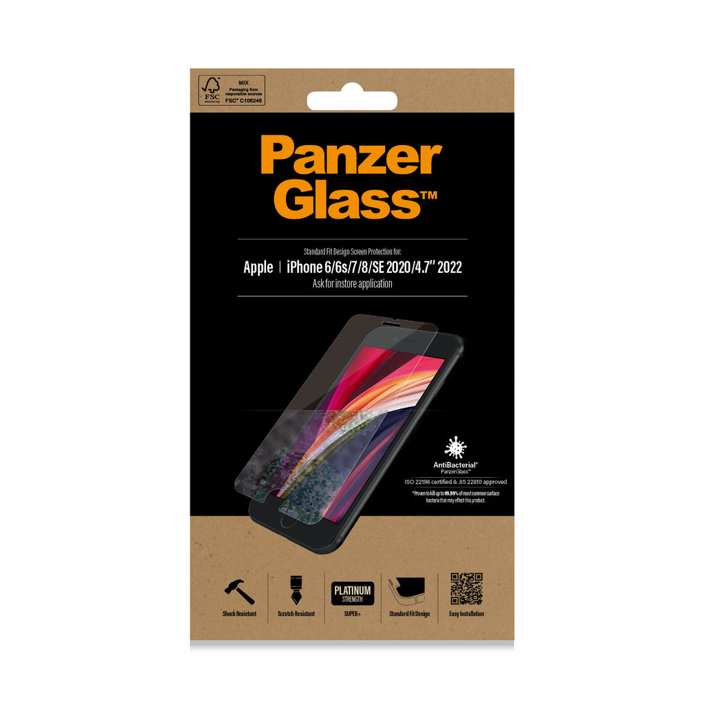 PanzerGlass ® Screen Protector iPhone 8 | 7 | 6s | 6 | SE (2020/2022) | Standard Fit Protection d'écran transparent Apple 1 pièce(s)