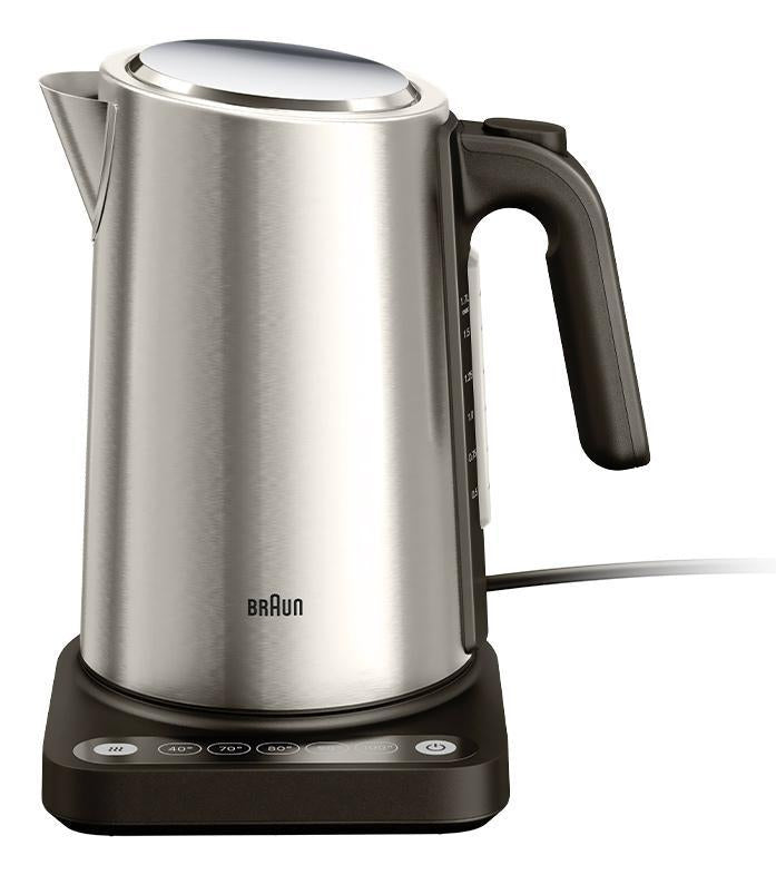 Braun WK 5205 BK bouilloire 1,7 L 2200 W Noir, Acier inoxydable