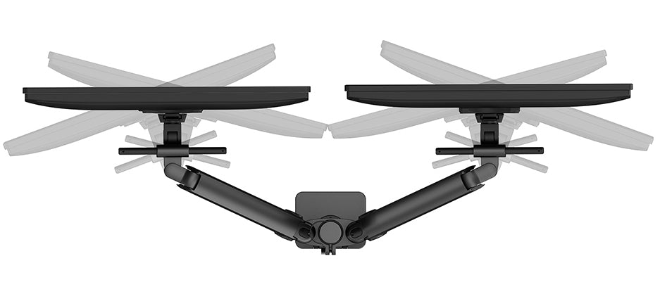 Neomounts DS65S-950BL2 Support d'écran à fixer 24-34" - ressort à gaz - Topfix - multiréglable - arrêt 180°