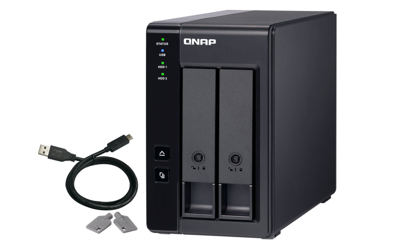 QNAP TR-002 Boîtier de Stockage RAID pour Disques Durs et SSD 2,5/3,5 pouces, Noir