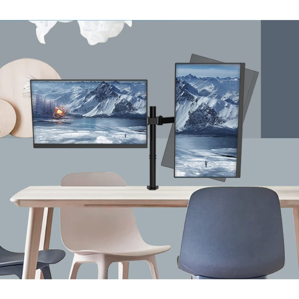 Techly ICA-LCD 482-D support d'écran plat pour bureau 68,6 cm (27") Noir