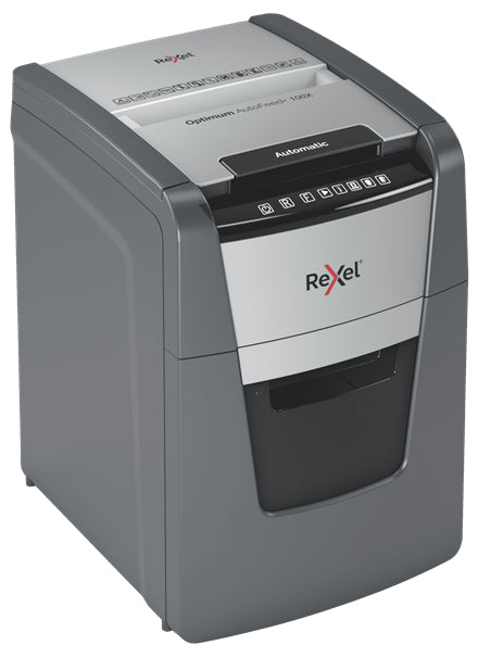 Rexel Optimum AutoFeed+ 100X destructeur de papier Destruction croisée 55 dB 22 cm Noir, Gris - vue 3