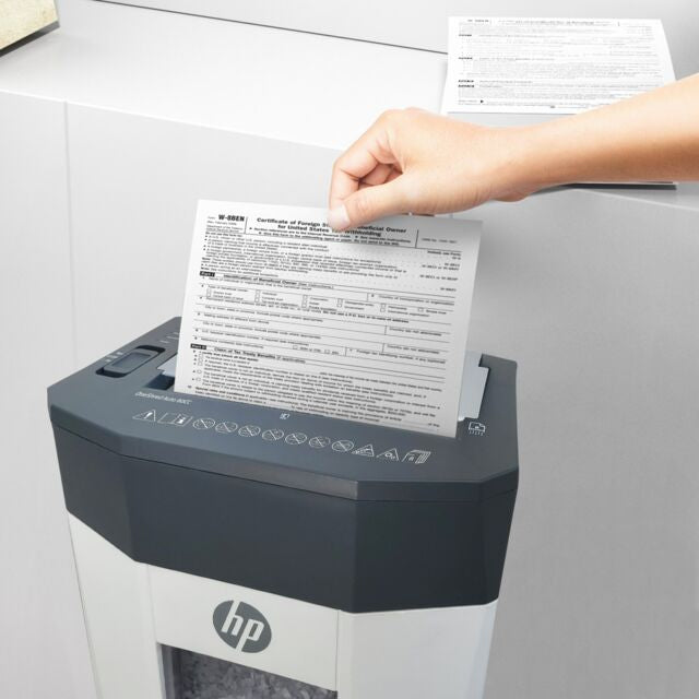 HP OneShred Auto 80CC destructeur de papier Destruction croisée 68 dB 22 cm Blanc