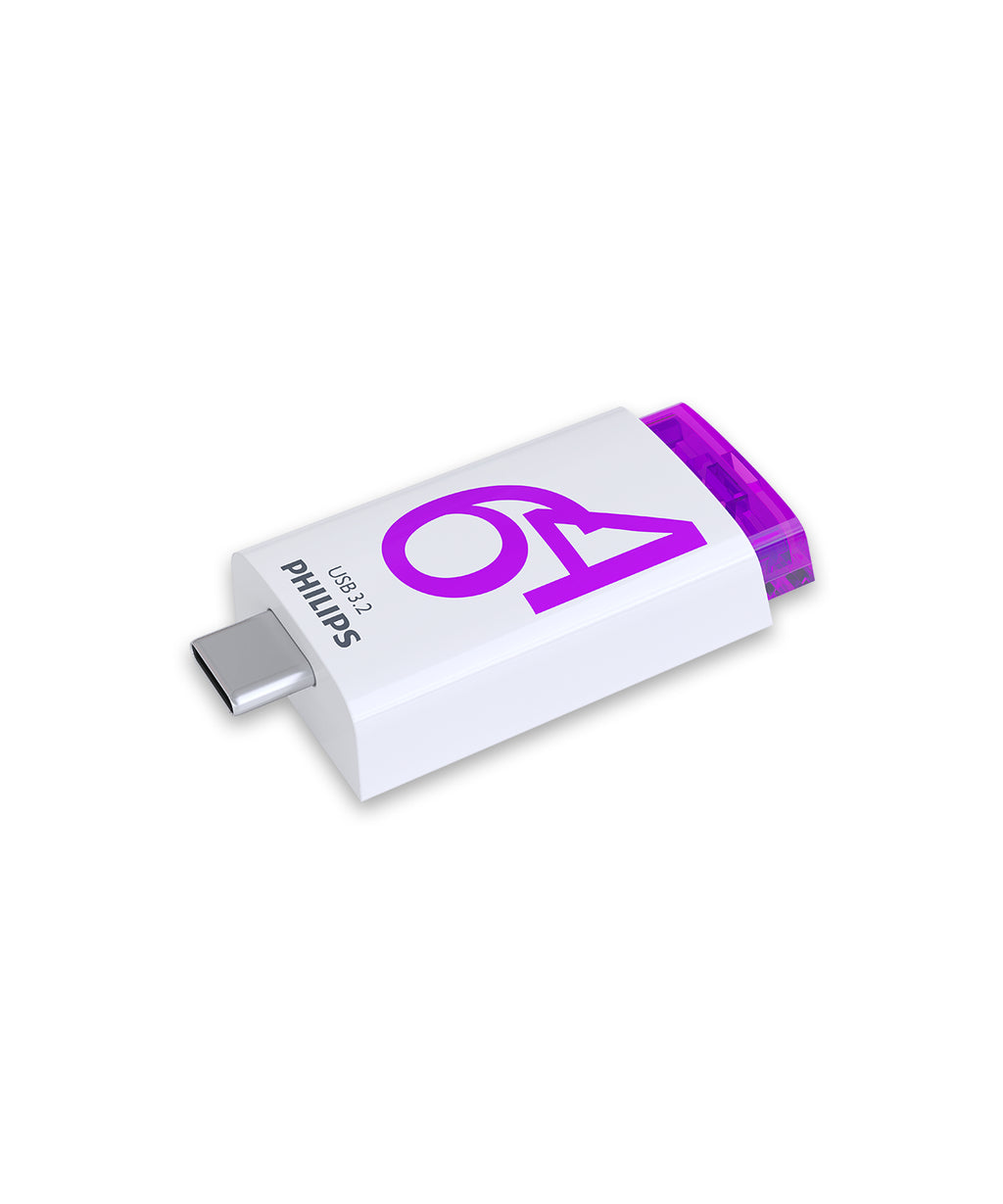Philips Click lecteur USB flash 64 Go USB Type-C 3.2 Gen 1 (3.1 Gen 1) Violet, Blanc