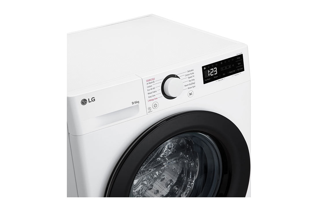 LG F4DR509SBW machine à laver avec sèche linge Pose libre Charge avant Noir, Blanc