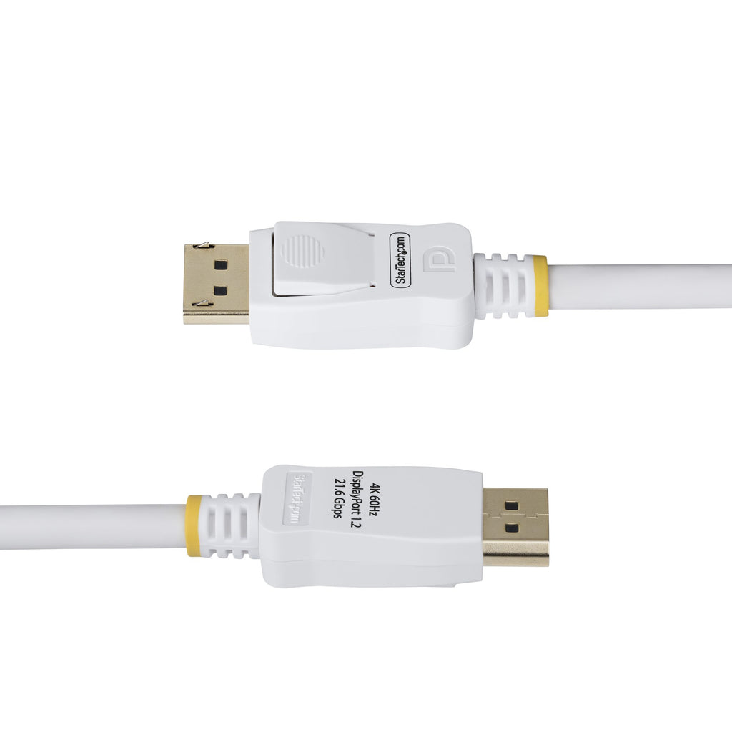 StarTech.com Câble DisplayPort 1.2 Blanc 3m Certifié VESA, 4K 60Hz, 21.6Gbps, Connecteurs Verrouillables M/M