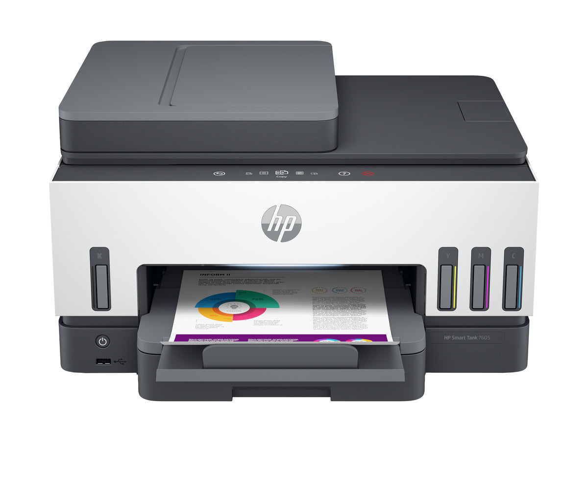 HP Smart Tank 7605 Imprimante Multifonction Couleur Sans Fil, Recto-Verso, Copieur et Scanner