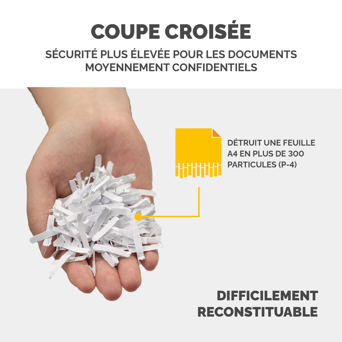 Fellowes LX85 Destructeur de Papier Coupe Croisée, 75 dB, 22,4 cm, Noir