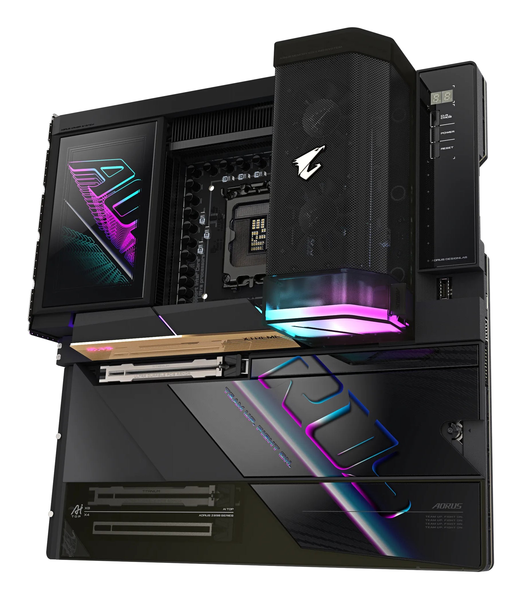 GIGABYTE Z890 AORUS XTREME AI TOP Carte Mère - Prend en charge les processeurs Intel Core Ultra (Série 2), VRM 22+1+2 phases, jusqu'à 9500MHz DDR5 (OC), PCIe 5.0 M.2, Wi-Fi 7, Thunderbolt 5