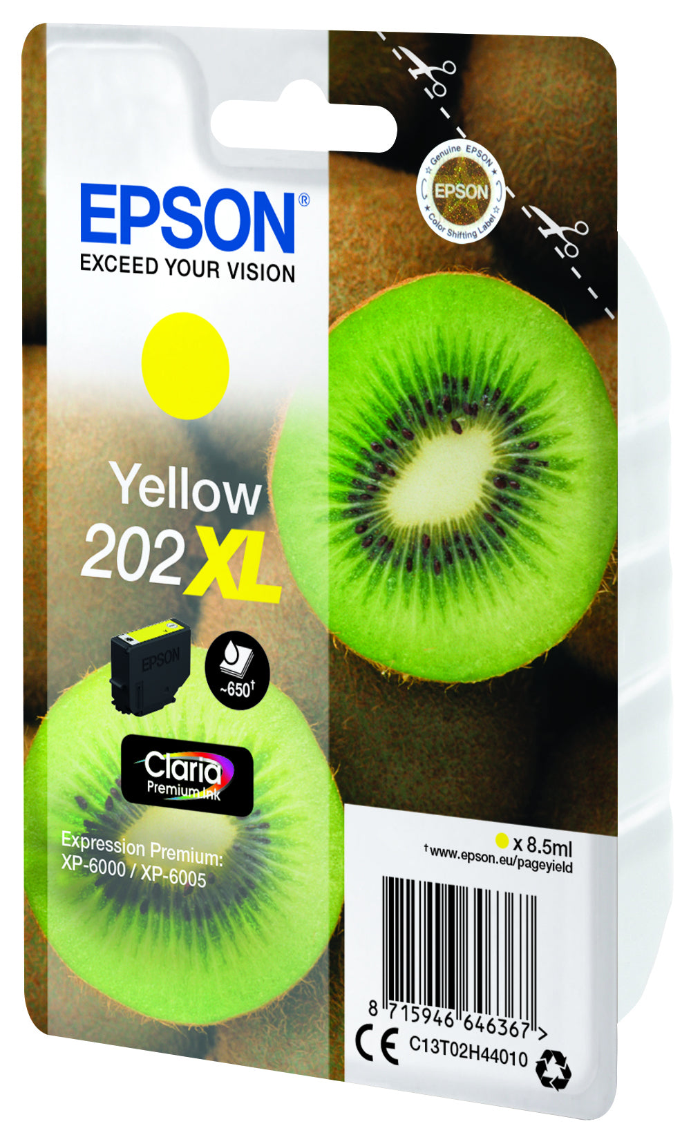 Epson Kiwi Singlepack Yellow 202XL Claria Premium Ink