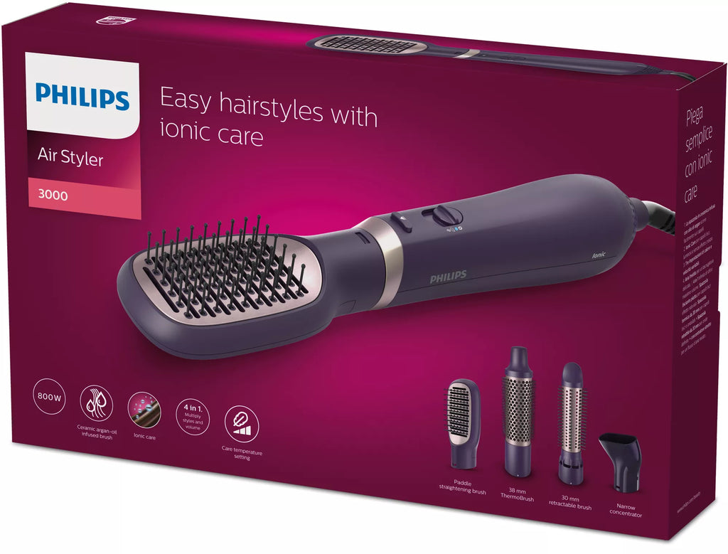 Philips 3000 series BHA313/00 brosse soufflante et fer à lisser Brosse soufflante à air chaud À chaleur Noir 800 W 1,8 m