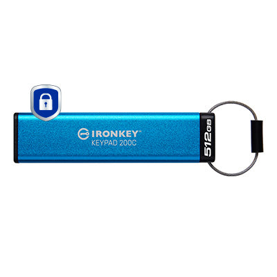 Kingston Technology IronKey Keypad 200C 512 Go USB-C, FIPS 140-3 Niveau 3, AES-256