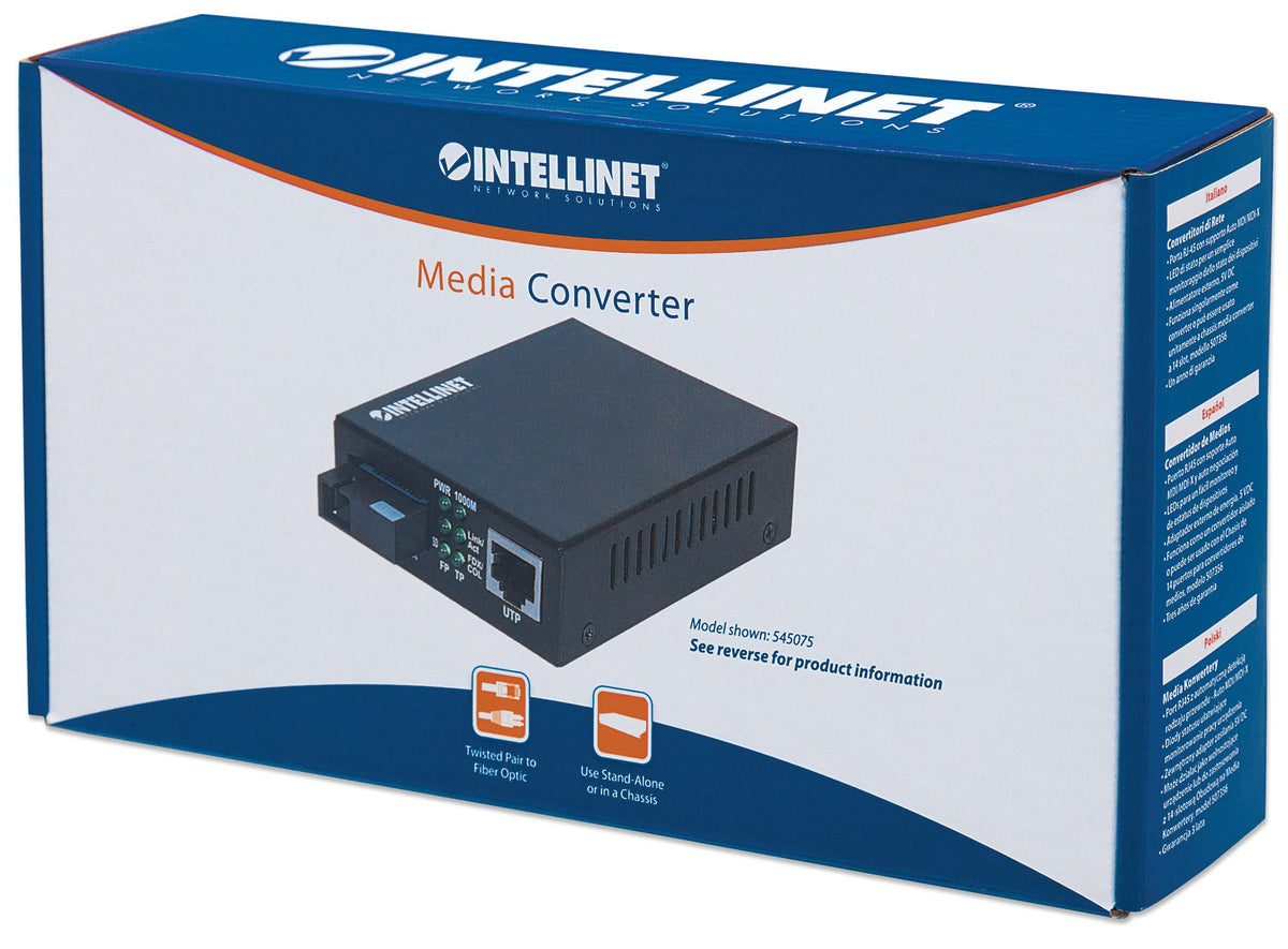 Intellinet 506519 Convertisseur de Support Réseau 100 Mbit/s 1310 nm Multimode Noir