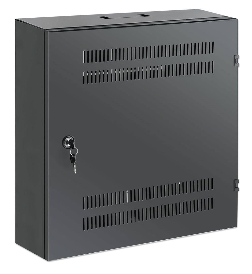 Intellinet Coffret mural 19" extra-plat, rails 4U horizontaux et 2U verticaux, profondeur 170 mm, Noir RAL 7021