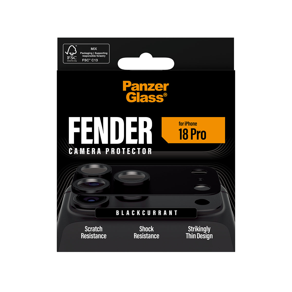 PanzerGlass ® Fender Camera Lens Protector Blackcurrant iPhone 2026 Pro Protection d'écran transparent 1 pièce(s) - vue 3