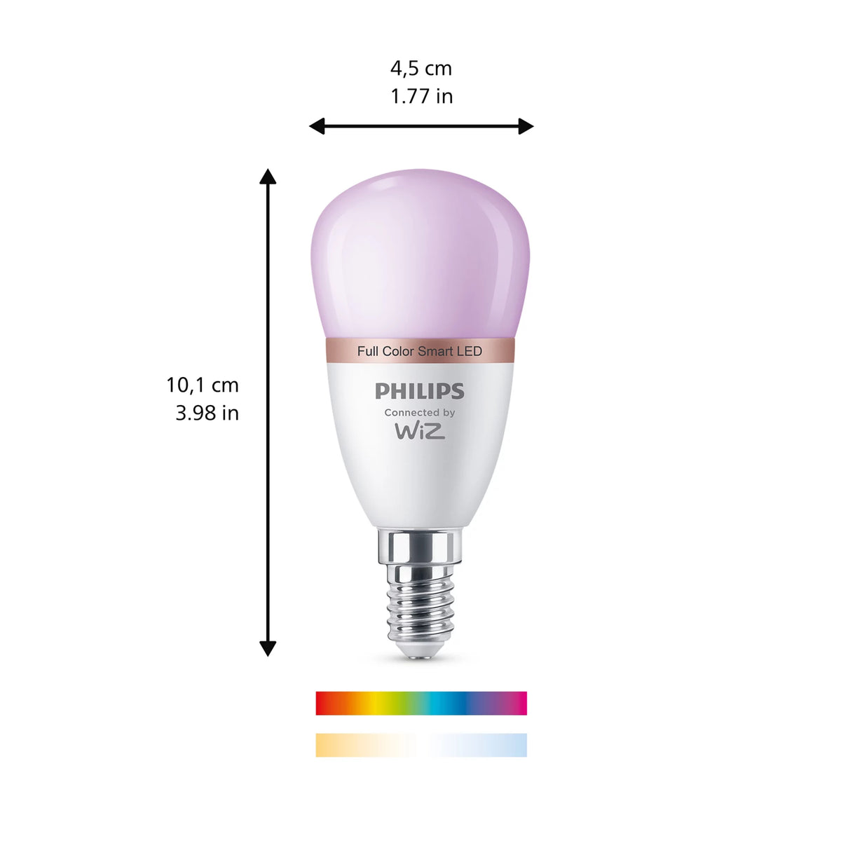 Philips Ampoule RGB LED connectée P45, base E14, 470 lm - vue 3