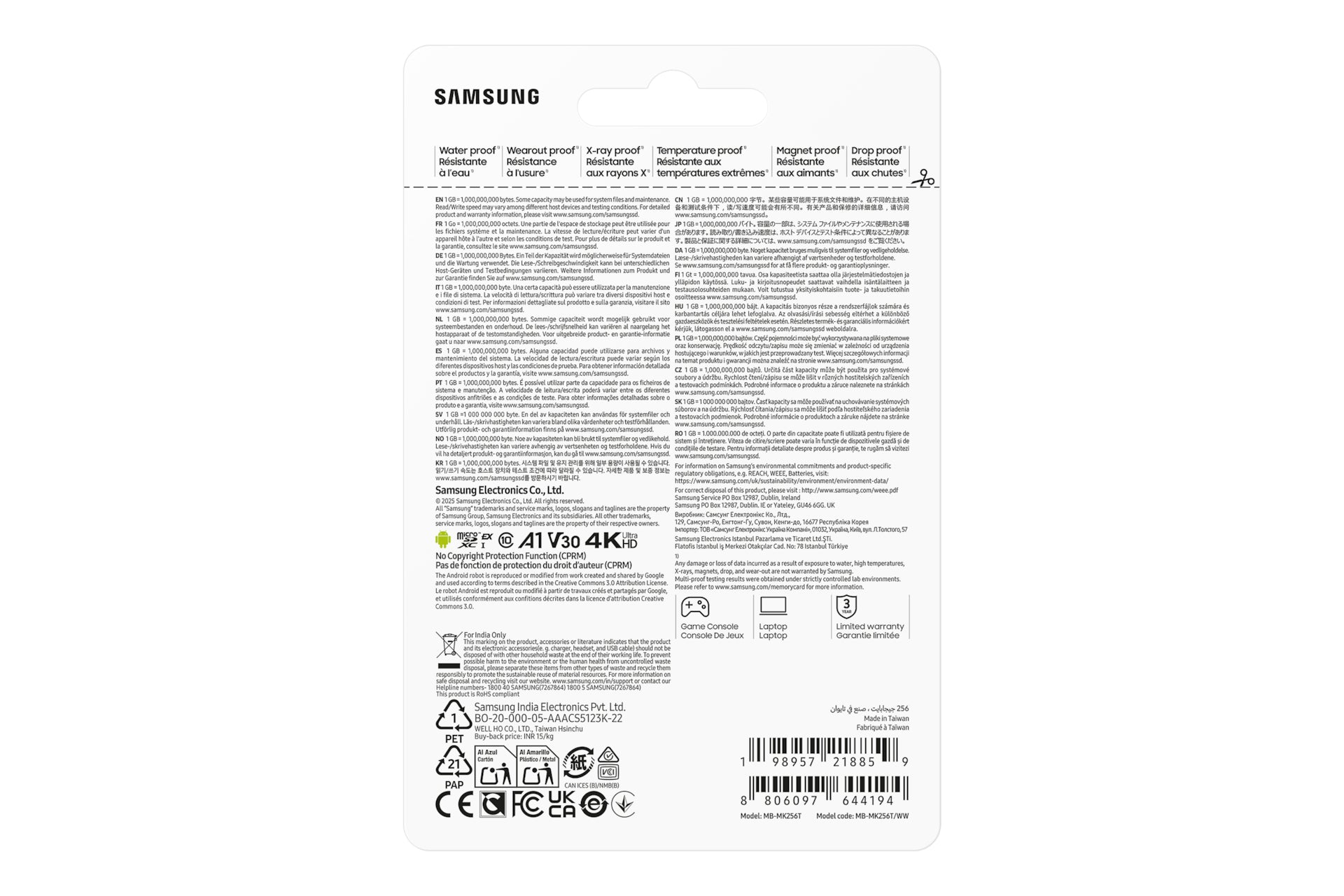 Samsung Carte microSD P9 Express 256 Go