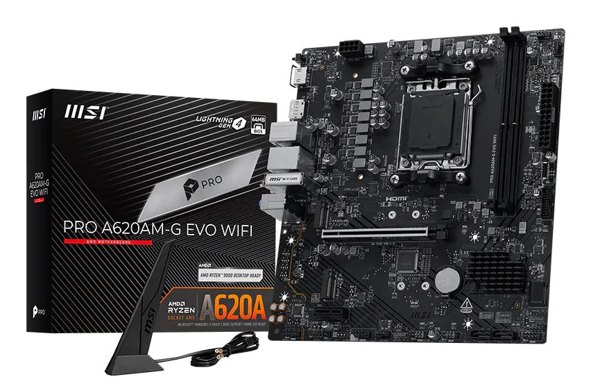 MSI Pro A620AM-G EVO WIFI AMD A620A Emplacement AM5 micro ATX