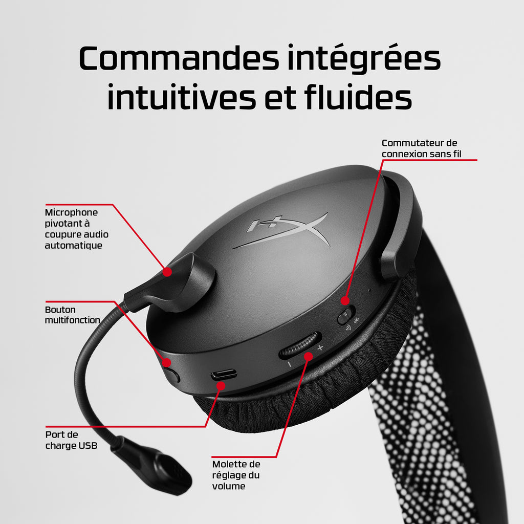 Casque de Jeu Sans Fil HyperX Cloud Jet, Noir