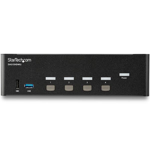 StarTech.com Switch KVM HDMI 4K 30Hz 4 Ports Double Affichage avec Hub USB