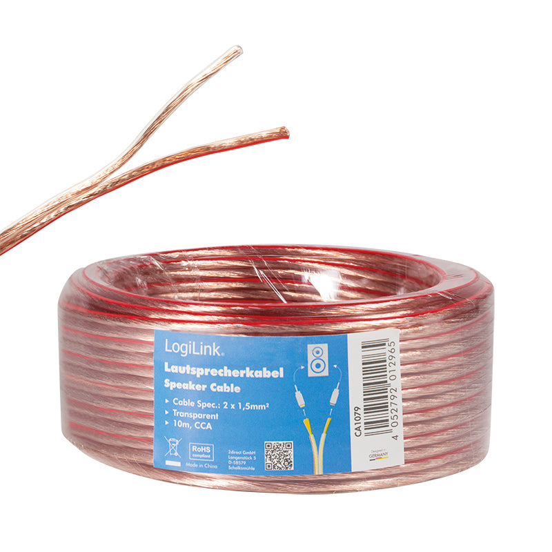 LogiLink CA1079 câble audio 10 m Transparent - vue 4