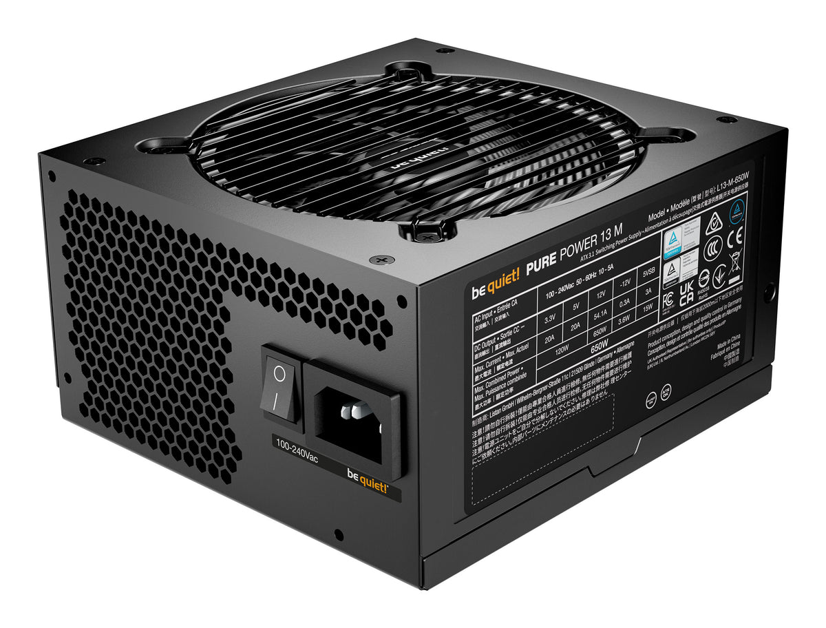 be quiet! Pure Power 13 M 650 W | Alimentation ATX 3.1, semi-passive, 80 Plus Gold