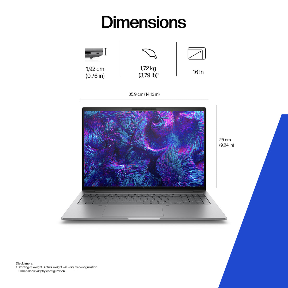 HP ZBook 8 G1i 16 3840 x 2400 285H 64GB 2TB Intel Arc 140T Windows 11 Pro