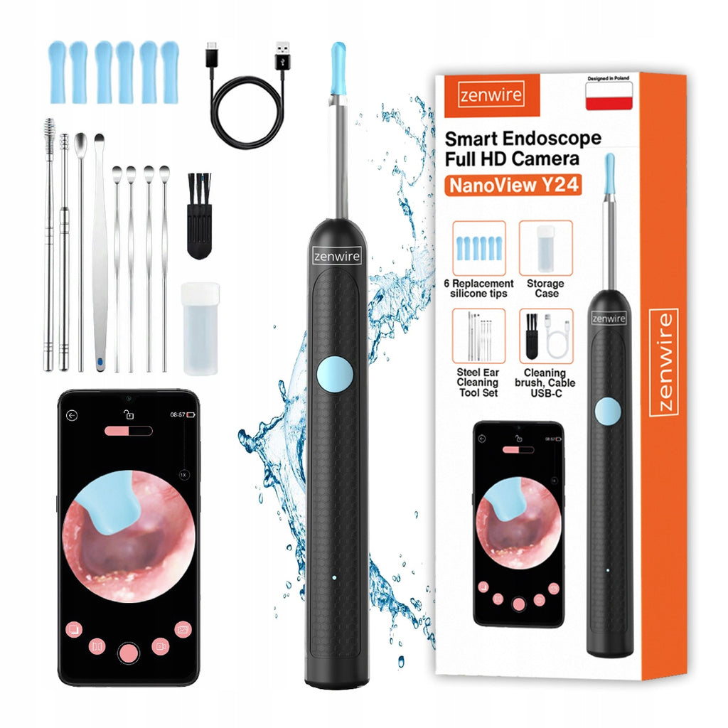 Endoscope, otoscope, appareil de nettoyage des oreilles, cire, caméra WiFi SMART Zenwire Y24
