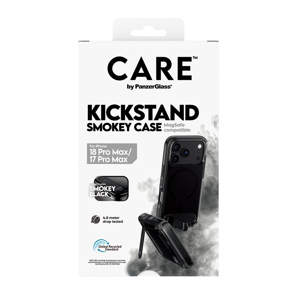 PanzerGlass CARE™ by ® Kickstand Case Smokey w. Black MagSafe iPhone 2026 Pro Max | 17 Pro Max coque de protection pour 