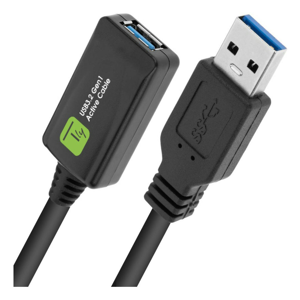 Câble USB 3.2 Gen 1 (3.1 Gen 1) USB-A vers USB-A, 5 m, Noir, ICUR3050G