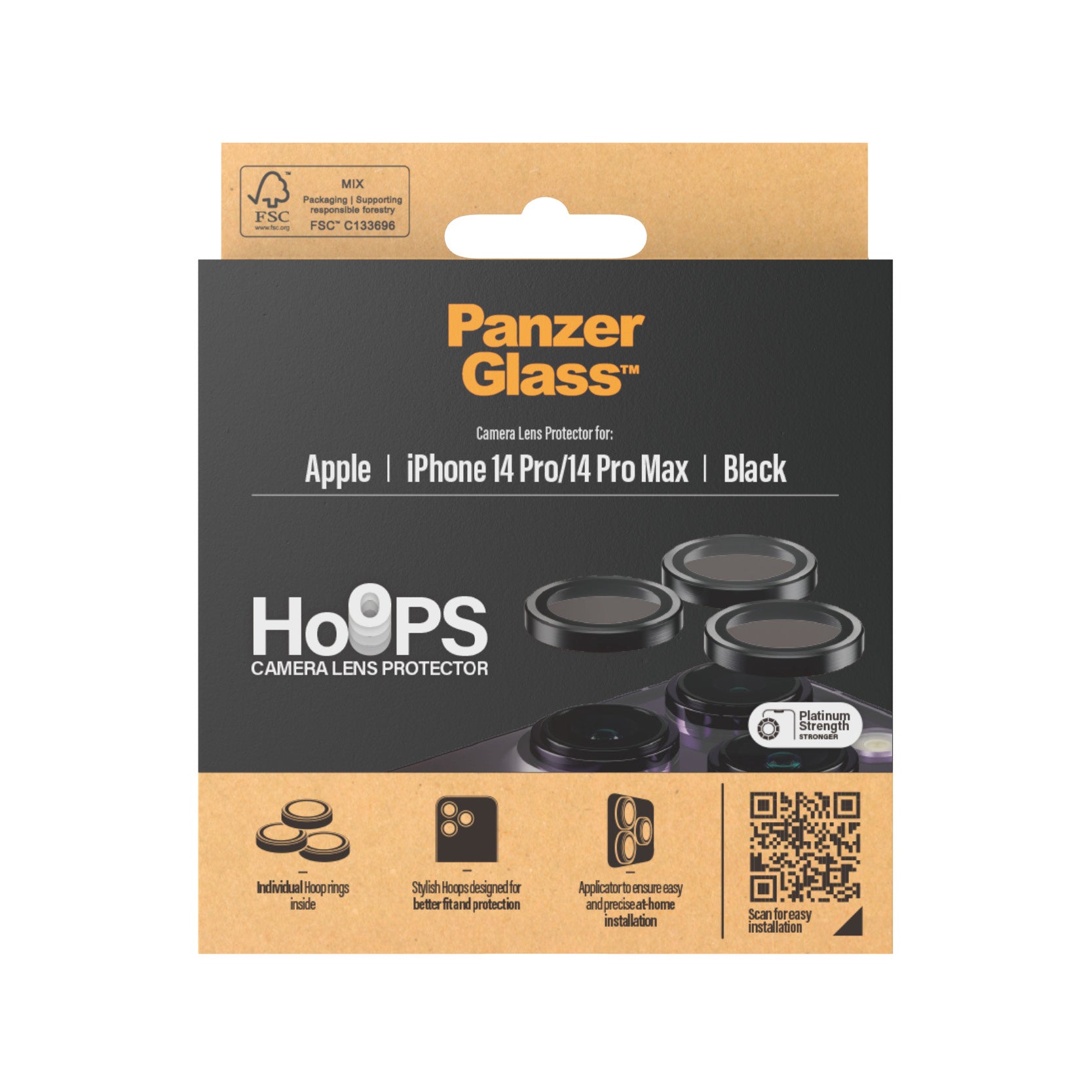 PanzerGlass PanzerGlass ® Hoops® Camera Lens Protector Black iPhone 14 Pro | 14 Pro Max Protection d'écran transparent Apple 1 pièce(s)