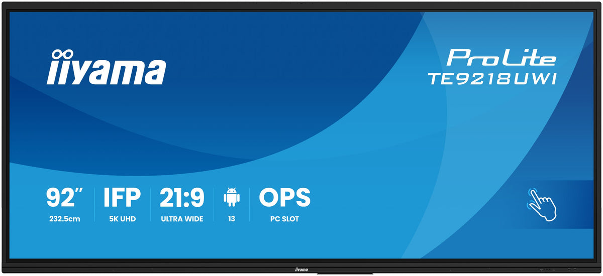 iiyama TE9218UWI-B1AG Écran d'affichage dynamique Kiosk 91.5" LED 5K Ultra HD Tactile Noir