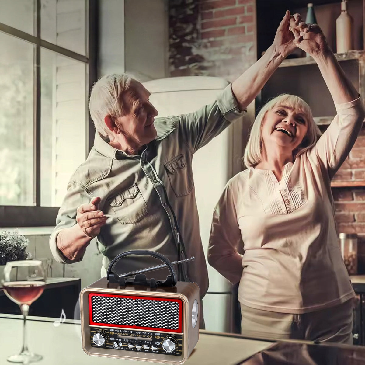 Radio Retro FM solaire Bluetooth portable à piles, avec antenne USB-C Zenwire BT-S060