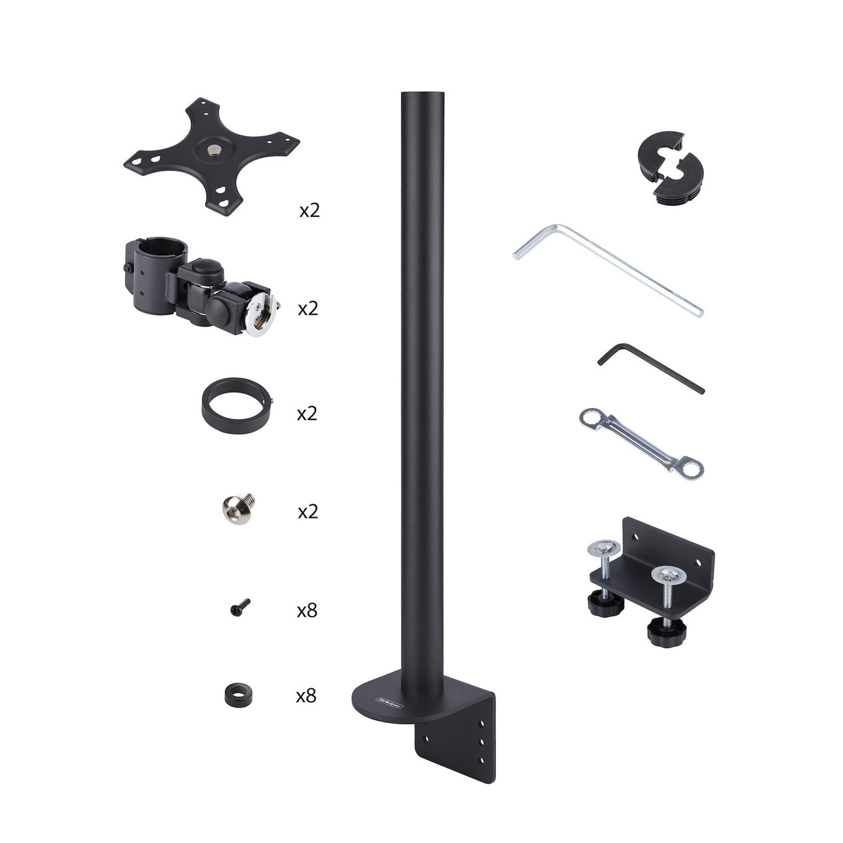 StarTech.com Support de Bureau pour 2 Moniteurs Empilés Verticalement jusqu'à 49", Capacité 32kg, Pince en C, VESA