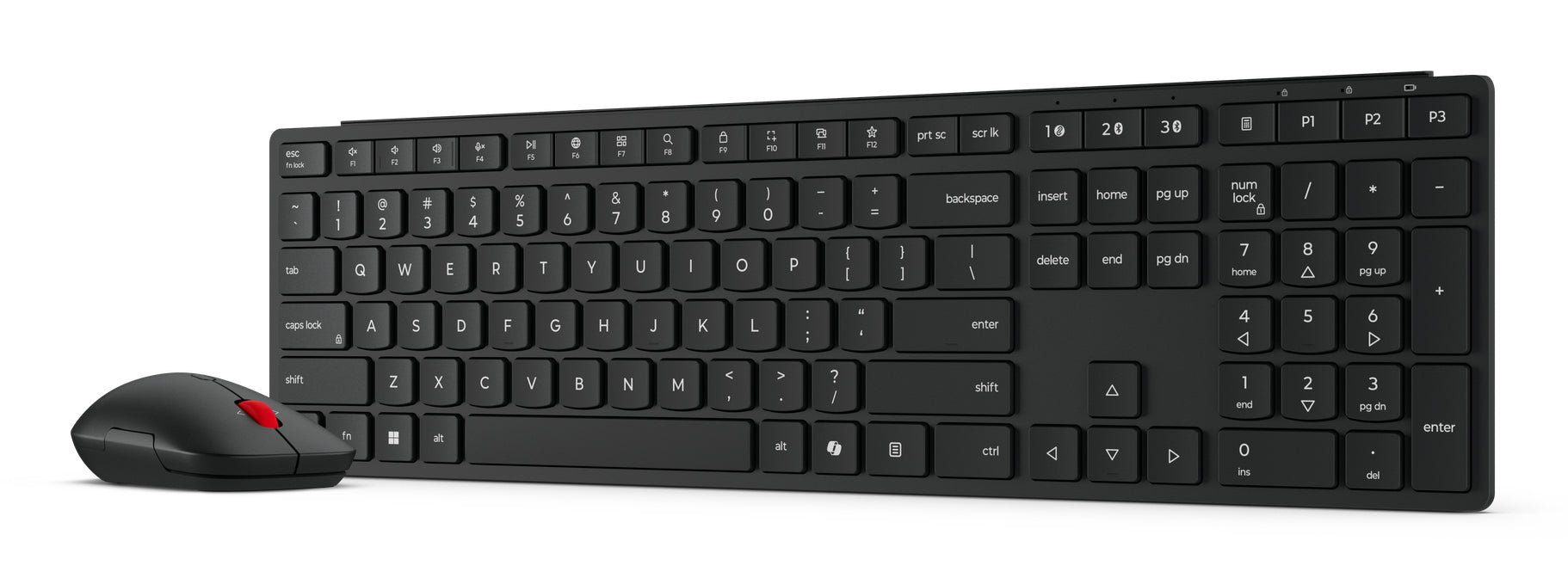 Lenovo 4X31S04848 clavier Souris incluse Bureau RF sans fil + Bluetooth Anglais américain Noir