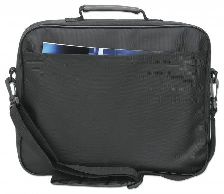Manhattan Sacoche PC Portable Cambridge 14,1" Noire, Design Clamshell, Poche Accessoires et Bandoulière Amovible