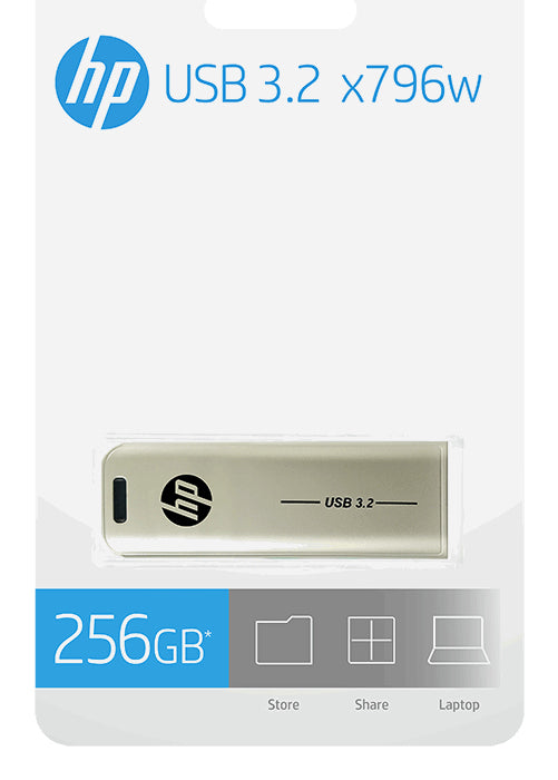 HP x796w lecteur USB flash 256 Go USB Type-A 3.2 Gen 2 (3.1 Gen 2) Argent