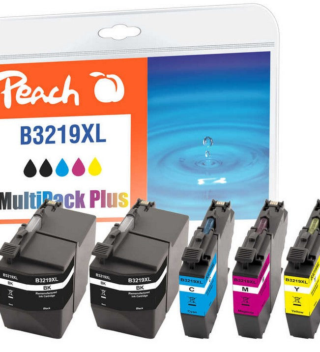 Peach Multipack Plus Compatible LC-3219XL, Cartouches d'Encre Haute Capacité XL, Noir Cyan Magenta Jaune, 5 Pièces