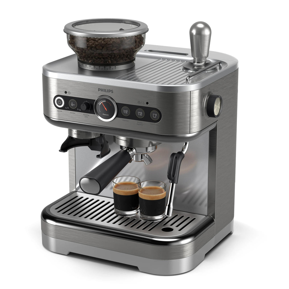 Philips PSA3218/01 Machine à Café Expresso Semi-Automatique, Réservoir 2,5 L, Acier Inoxydable
