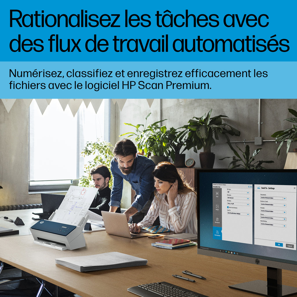 HP ScanJet Enterprise Flow 9000 s1 Scanner à défilement A3, jusqu’à 80ppm/160ipm, 600x 600 DPI