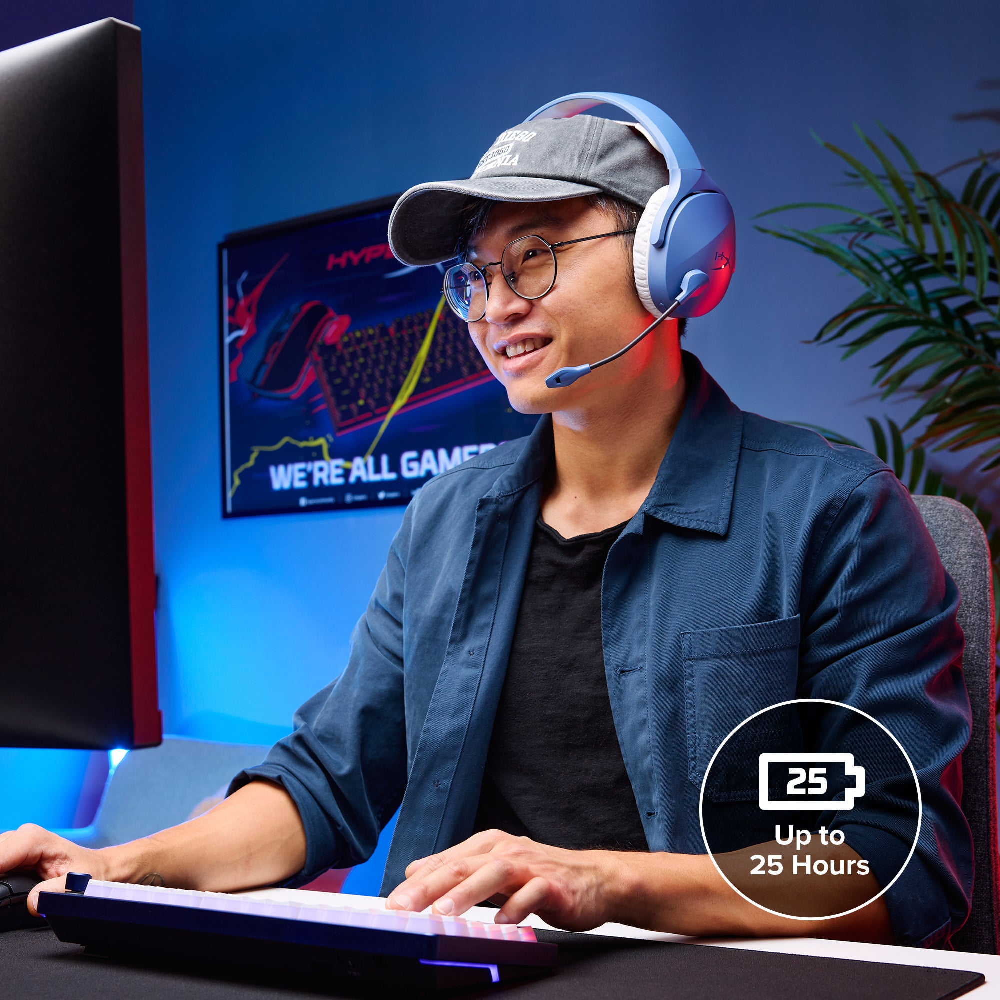 HyperX Cloud Jet – Casque de jeu sans fil (bleu clair)