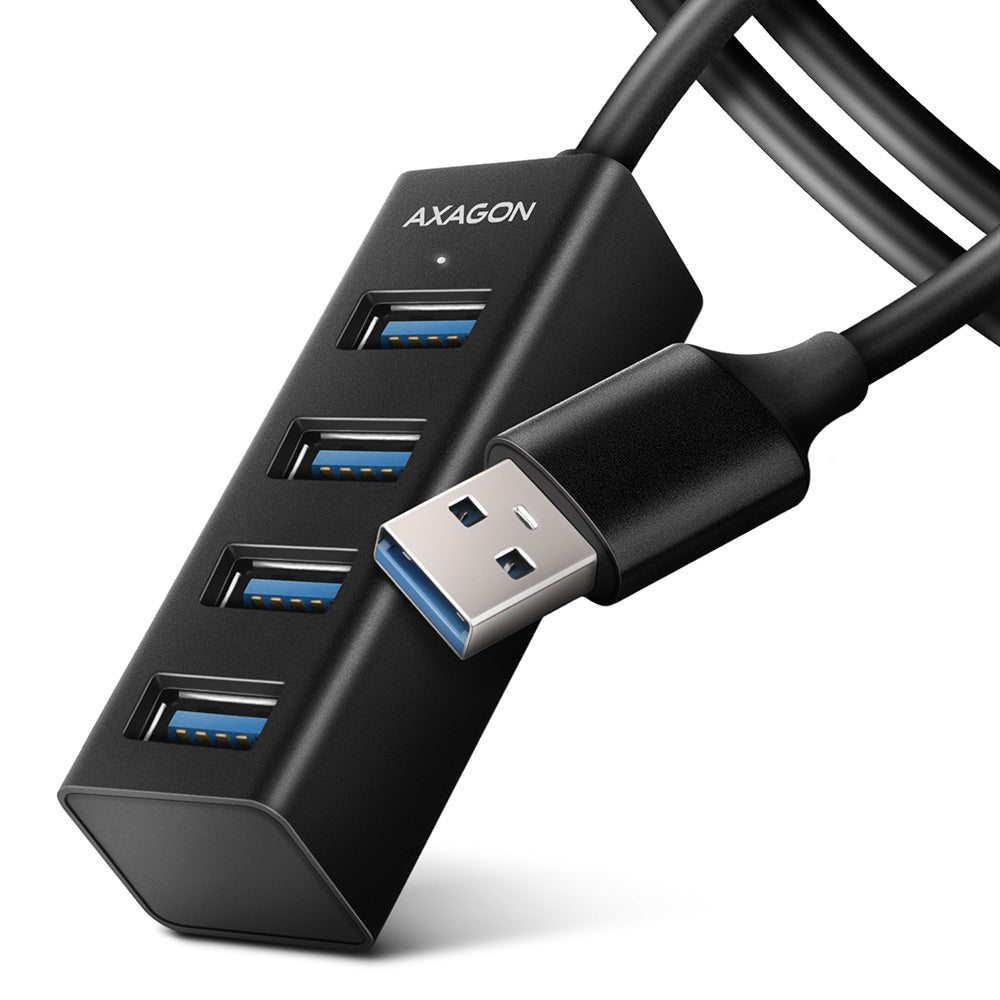 Axagon HUE-M1AL hub & concentrateur USB 3.2 Gen 1 (3.1 Gen 1) Type-A 5000 Mbit/s Noir