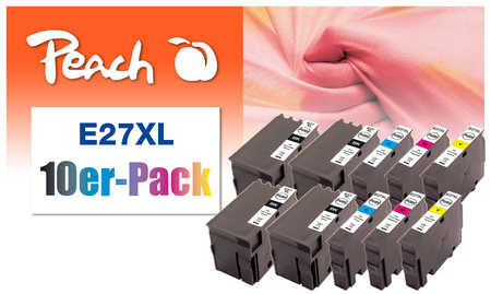 Peach 0F319986 cartouche d'encre 10 pièce(s) Noir, Cyan, Magenta, Jaune