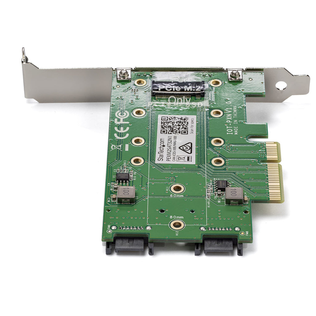 StarTech.com Adaptateur SSD M.2 NGFF à 3 ports, 1x M.2 PCIe NVMe et 2x M.2 SATA III, PCIe 3.0