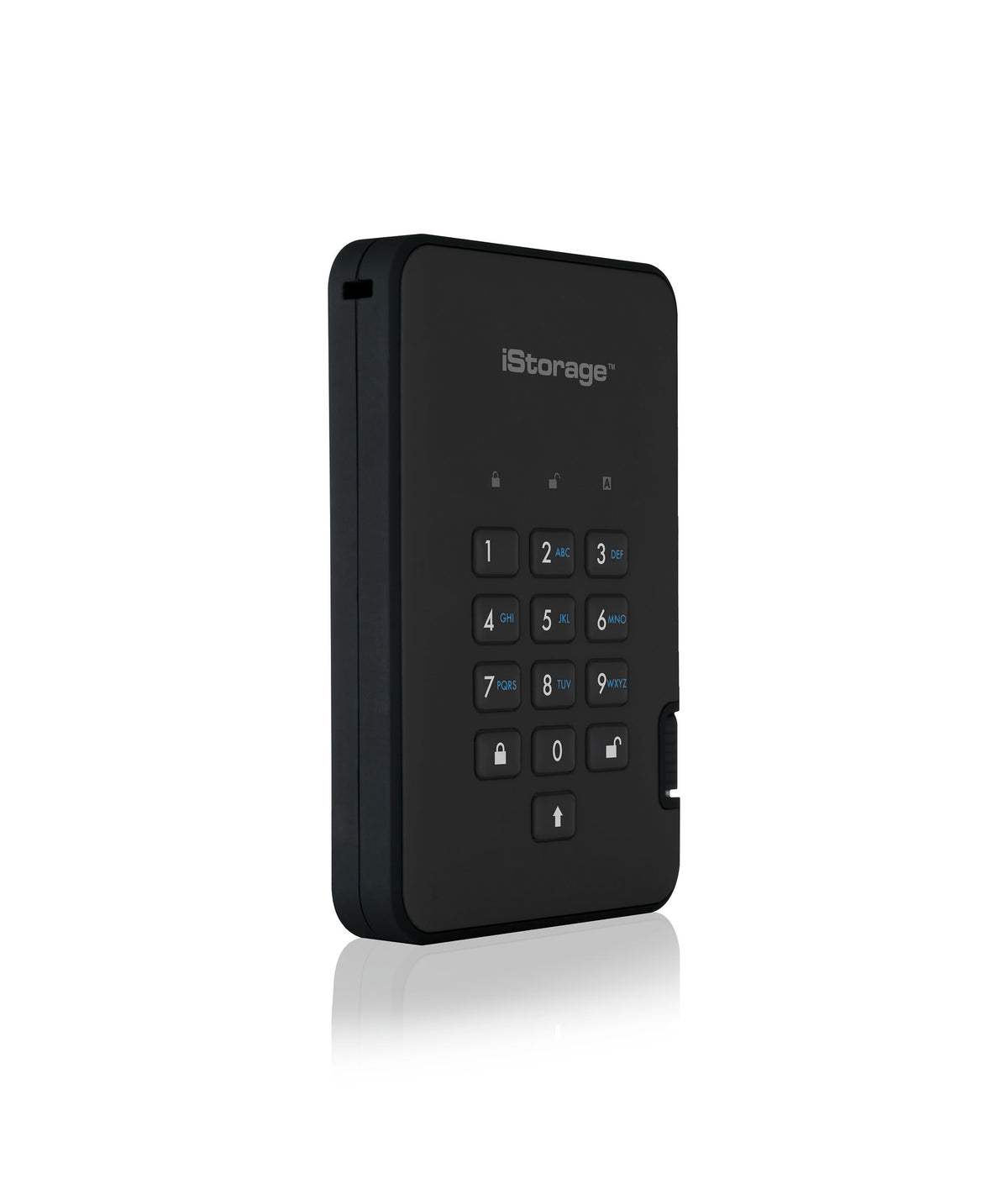 iStorage diskAshur2 256-bit 512GB USB 3.2 secure encrypted solid-state drive - Black IS-DA2-256-SSD-512-B - vue 2