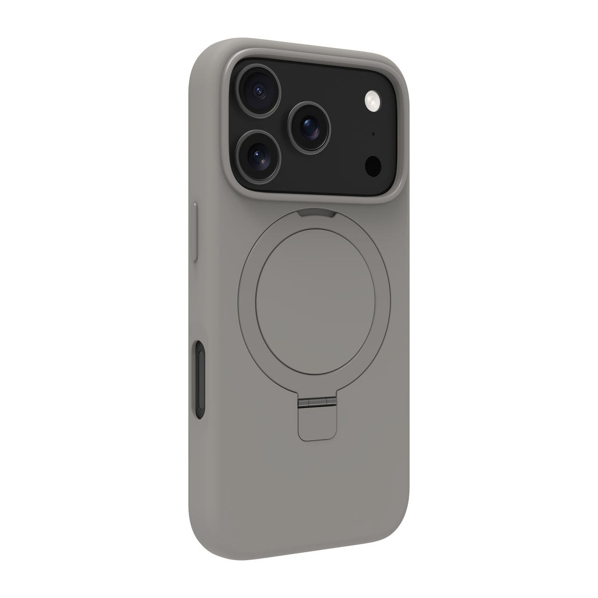 Coque de Protection Roskilde MS Kick ICON pour iPhone 17 Pro, Housse avec Support de Bureau, Gris